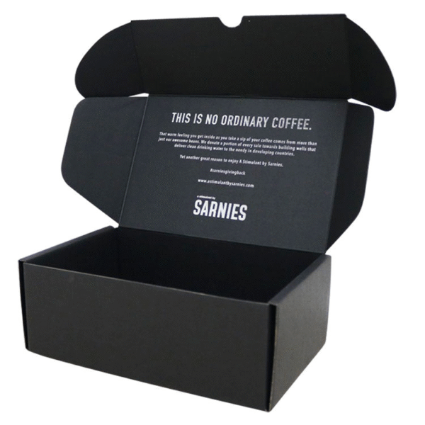 Large Black Cardboard Paper Mailing Box - Image 3