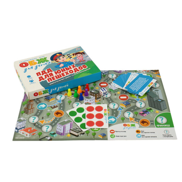 Paper Game Board and Plastic Dice Pieces