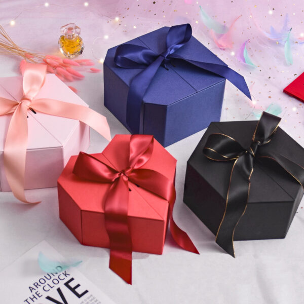 heart shaped gift box with ribbon - Image 3
